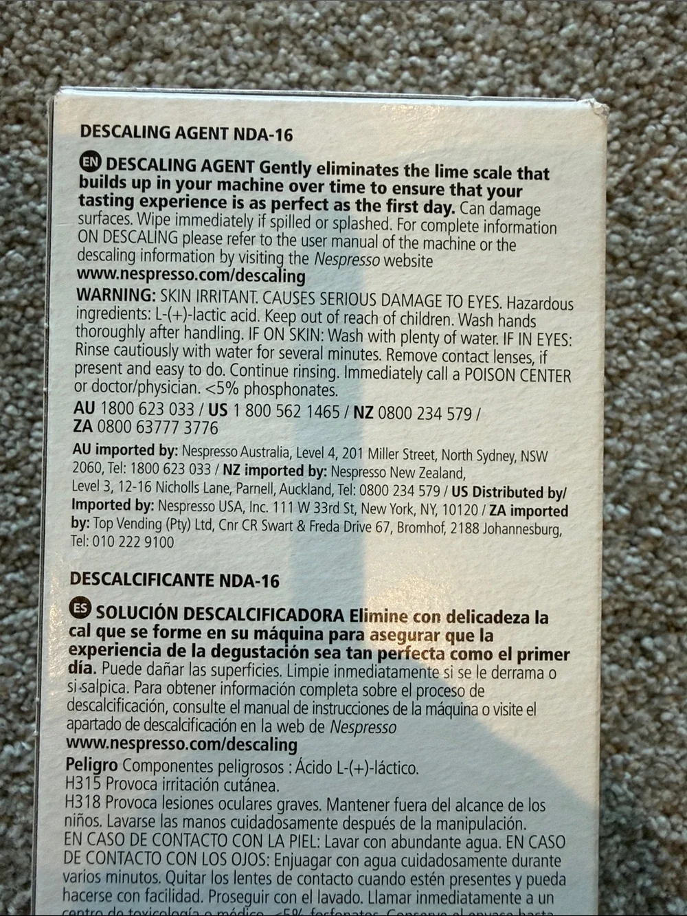 Nespresso Descaling Kit (2 Units)